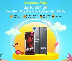 Amazon Summer Sale: Refrigerator up to 55% off + 10% extra off with ICICI / Kotak Cards + Exchange offer + No Cost EMI