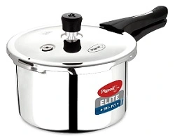 Pigeon by Stovekraft Elite Sine 2 L Tri-Ply Body Stainless Steel Pressure Cooker (Induction and Gas Stove Compatible)