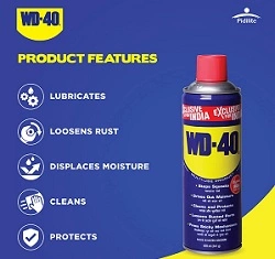 Pidilite WD-40, Multipurpose Car care Spray, 420ml Rust Remover, Lubricant, Stain Remover, Powerful Chimney Cleaner
