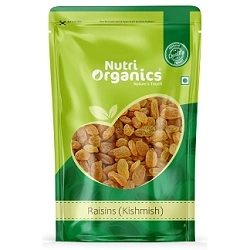 NutriOrganics Dry Fruits Premium Seedless Kishmish (1kg pack) for Rs.249 @ Amazon