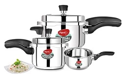 Pigeon By Stovekraft Special Stainless Steel Pressure Cooker with Outer Lid Induction and Gas Stove Compatible 2, 3, 5 Litre for Rs.2499 @ Amazon