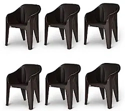 Supreme Futura Plastic Chairs for Home and Office (Set of 6)