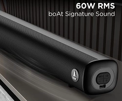 boAt Aavante Bar Tune Soundbar with 60W RMS Signature Sound, 2.0 Channel, Multi-Connectivity Modes, BT v5.3, EQ Modes with Remote Control for Rs.3499 @ Amazon