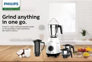 Philips HL7703/00 1000 Watt Mixer Grinder Copper Motor, 4 Jar with 5 Year Warranty on Motor for Rs.6999 @ Amazon