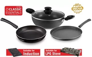 Classic Essentials Bella Non-Stick Induction Bottom Cookware Set of 3 for Rs.1399 @ Flipkart