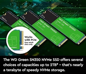 Western Digital WD Green SN350 NVMe 240GB, PCIe Gen 3 NVMe M.2 (2280), Internal Solid State Drive (SSD) 3 Y Warranty for Rs.1579 @ Amazon