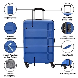 Kamiliant by American Tourister Harrier 78 Cm Large Check-in 4 Wheels Spinner Wheels Suitcase