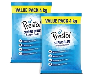 Presto! Super Blue Detergent Powder 8 Kg for Rs.719 @ Amazon