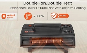 Orient electric HC2004D Heat Convector 2000 Watt | 2 Heat Settings | Dual Fans| 2 years Warranty for Rs.2049 @ Amazon