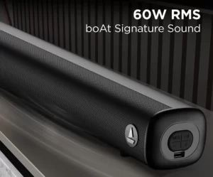 boAt Aavante Bar Tune Bluetooth Soundbar with 60W RMS Signature Sound, 2.0 Channel, Multi-Connectivity Modes, BT v5.3, EQ Modes, Bass & Treble Controls & Remote Control for Rs.2999 @ Amazon