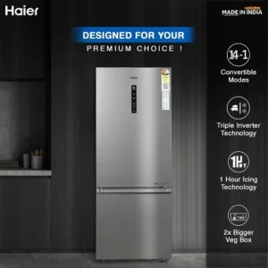 Haier 325 L 3 Star Frost Free Inverter Double Door Bottom Mount Refrigerator (2023 Model, Convertible) for Rs.34990 @ Amazon