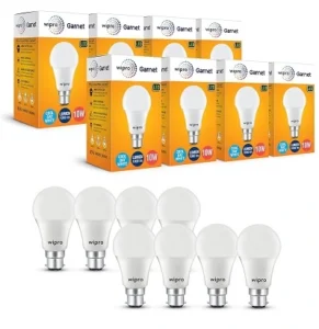 Wipro Garnet 10W LED Bulb Cool Day White (6500K) Pack of 8 for Rs.519 @ Amazon