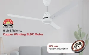 Lifelong 1200mm BLDC Ceiling Fan – 35 Watt Smart Fan with 350 RPM High Speed – Up to 60% Energy Saving 5-Star Rated Noiseless Fan – Remote Control for Rs.2149 @ Amazon