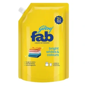 Godrej Fab Liquid Detergent Refill Pouch for Machine & Hand Wash - 2 Ltr