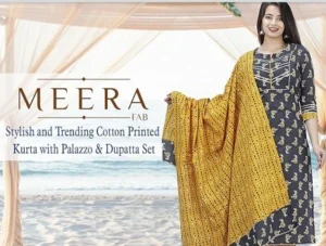 Meera Fab Cotton Kurta Sets (Salwar Suits) – Min 50% off @ Amazon