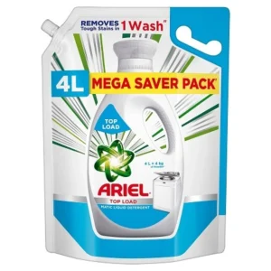 Ariel Top Load Liquid Detergent, 4 Ltr, Removes Tough Stains, for Top Load Washing Machine