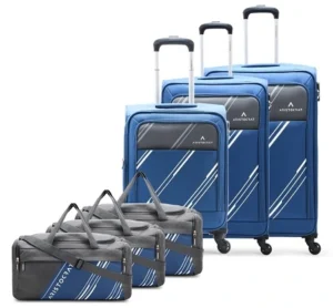 Aristocrat Trigon Hexa Luggage Set of 6 | 3 Trolley Bags & 3 Duffle Bags 52cm for Travel | 5 Years International Warranty for Rs.4999 @ Amazon