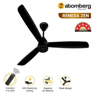 Atomberg | Renesa Zen, 35W, Energy Saving, 1+1 Warranty, 5 Star 1200 mm 3 Blade Ceiling Fan (BLDC Motor with Remote) for Rs.2799 @ Flipkart