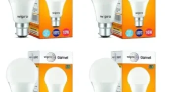 Wipro Garnet 10W LED Bulb Cool Day White (6500K) | B22 Base (Pack of 4) for Rs.199 @ Amazon