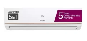 Godrej 2025 Model 5-In-1-Convertible Cooling 1.4 Ton 3 Star Split Inverter Heavy Duty Cooling At Extreme Temperature AC - Copper Condenser