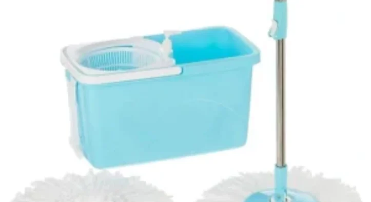 Presto! Spin Mop, Rectangular Bucket with Plastic Basket and in-built wheels 2 Refills for Rs.687 @ Amazon