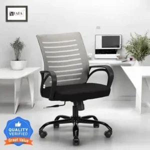 IAFA Diego Mid Back Ergonomic Office Heavy Duty Black Metal Base Mesh Office Arm Chair